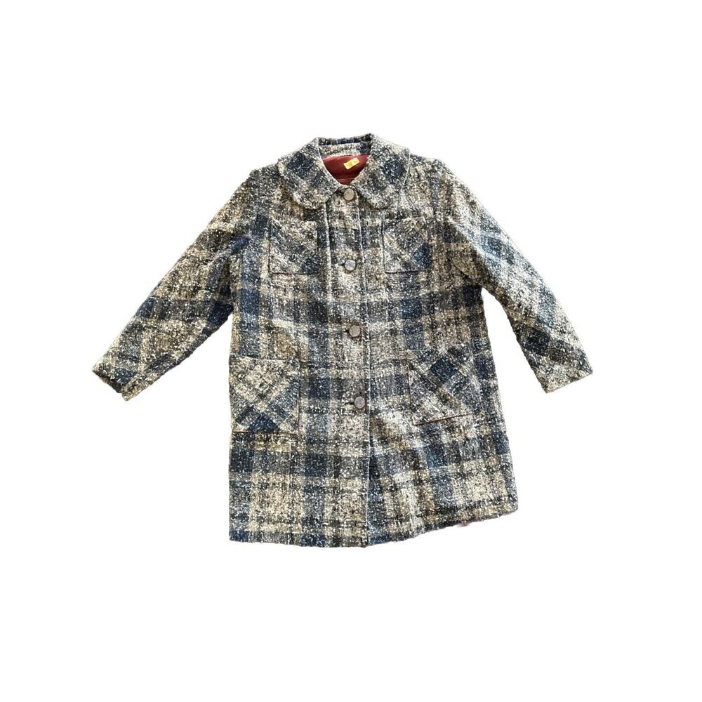 Vintage Union Label 1950s Speckled Wool Flannel Pattern Coat. EUC. One Of A Kind
